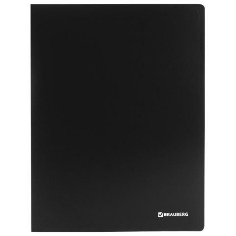 Папка на 2 кольцах BRAUBERG "Office", 25 мм, черная, до 170 листов, 0,5 мм, 227495