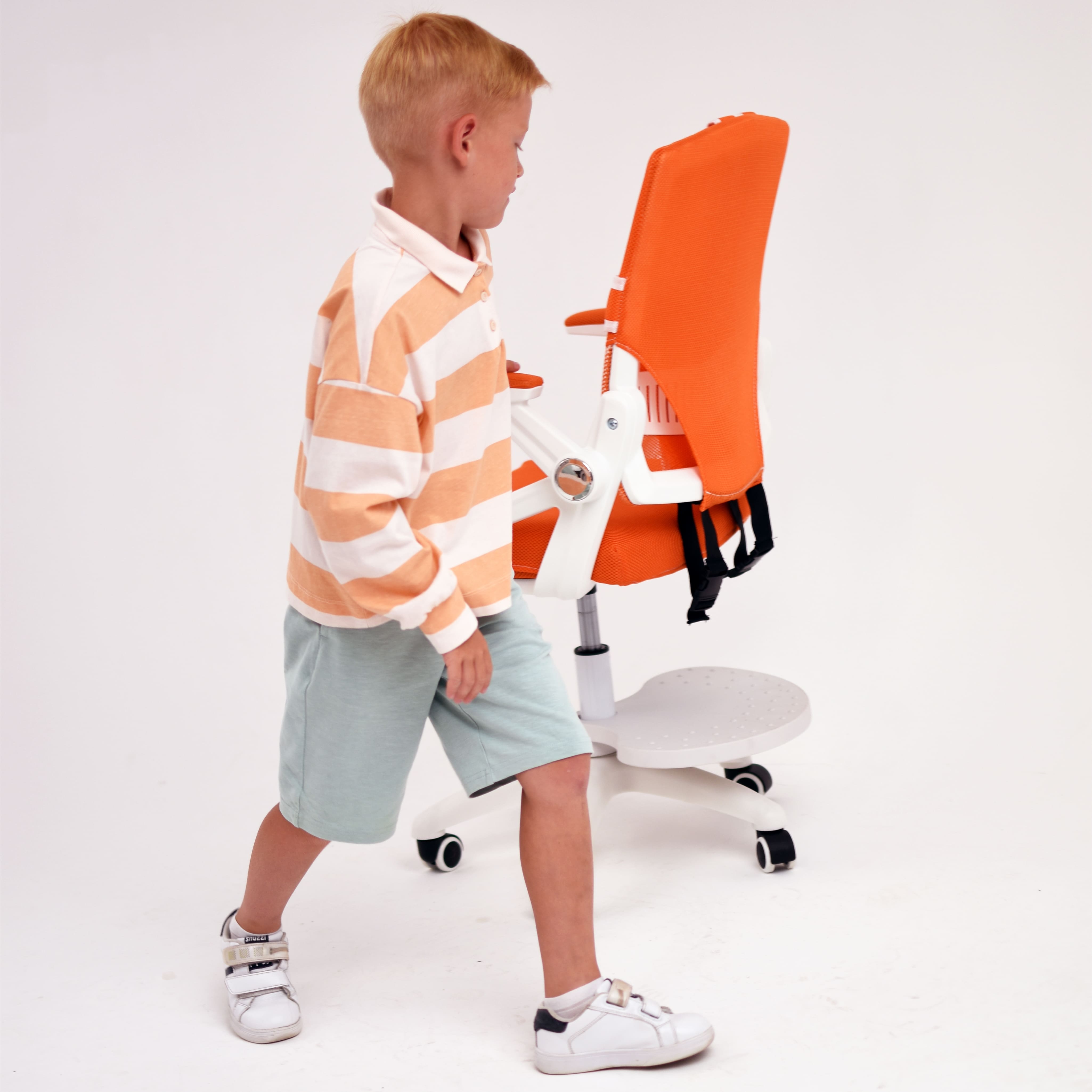 Кресло поворотное MOON, ткань, (оранжевый)