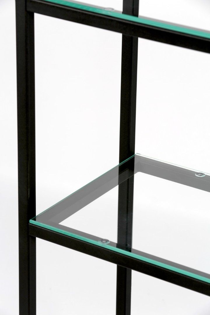 Стеллаж лофт ПС-2006Ч со стеклянными полками