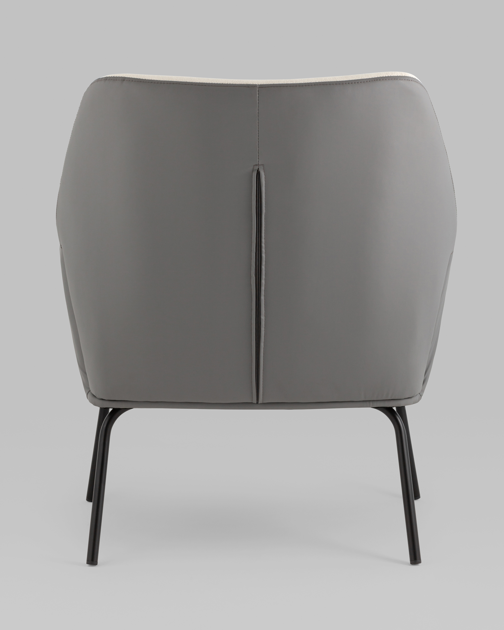 Кресло Харви бежевый с серой экокожей