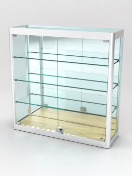 Витрина из профиля настенная "ВАЙБ ИКС" №1-3П-З-220 (задняя стенка Зеркало), Дуб Золотистый