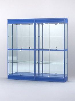 Витрина "АЛПРО" №3-2м-400-3 (задняя стенка - зеркало), Синий