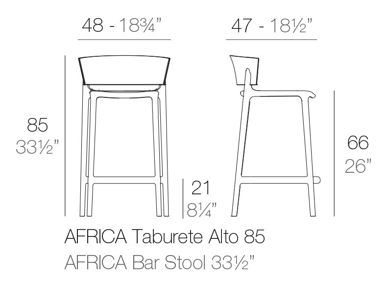 Стул пластиковый полубарный Africa Basic глиняный