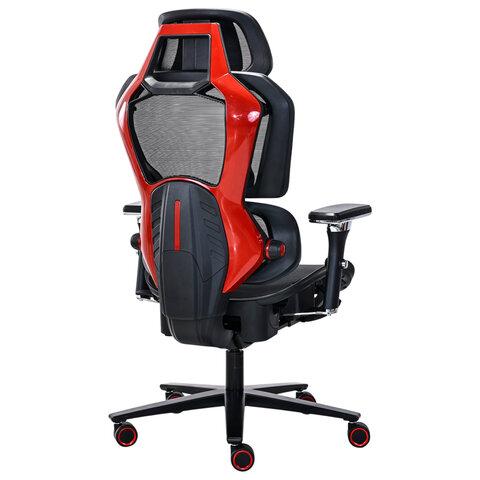 Кресло ATRONE (АТРОН) "Optimus ER-707", адаптивный механизм со слайдером, сетка, черный/красный, 532968