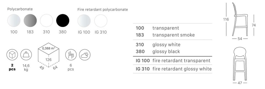 Стул барный прозрачный Igloo прозрачный