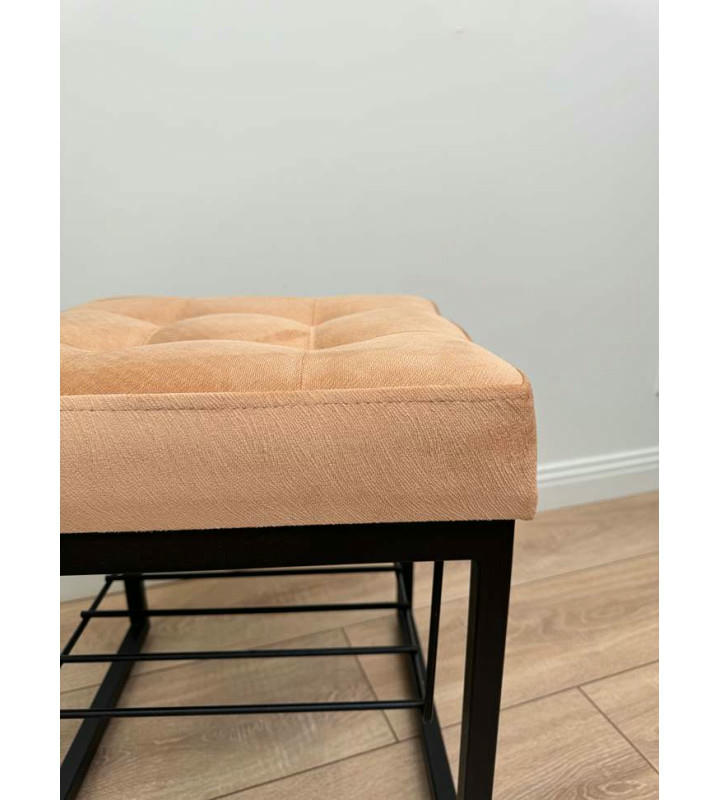 Банкетка Марсей 40-44 с полкой (персиковый/черный)