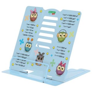 Подставка для книг и учебников большая BRAUBERG KIDS "Cute Owl" с единицами измерения, регулируемый угол наклона, металлическая, 238962