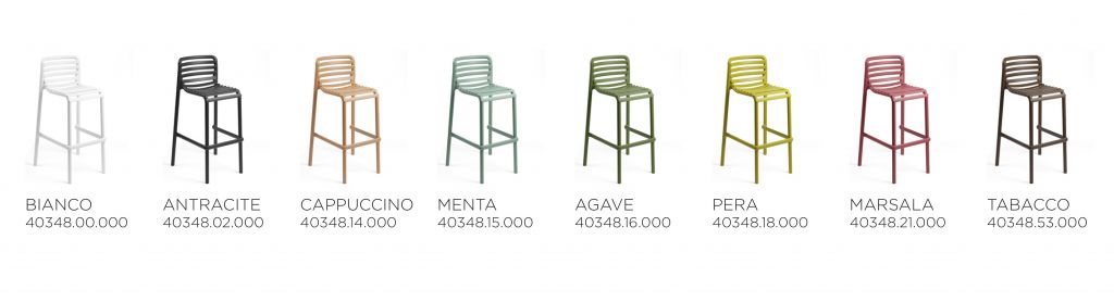 Стул пластиковый барный Doga Stool белый