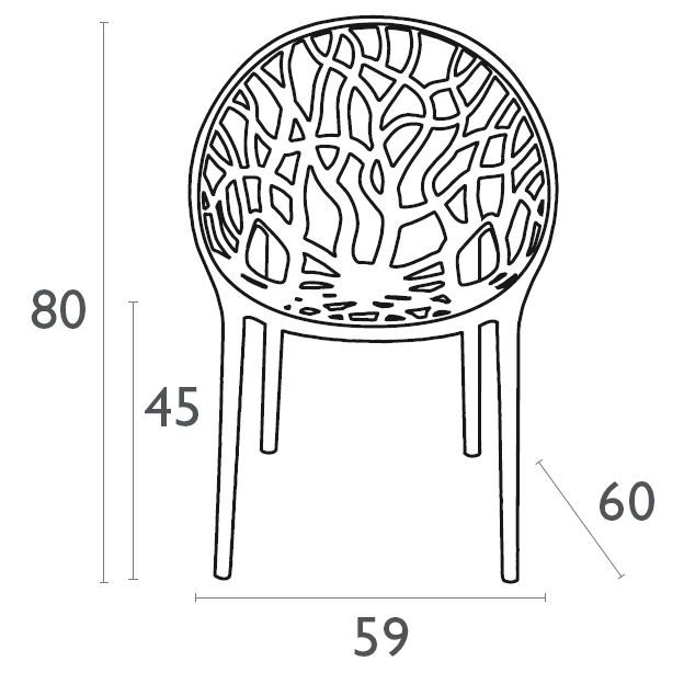 Кресло прозрачное Crystal серый