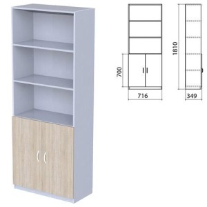 Шкаф полузакрытый "Бюджет", 716х349х1810 мм, дуб сонома (КОМПЛЕКТ)