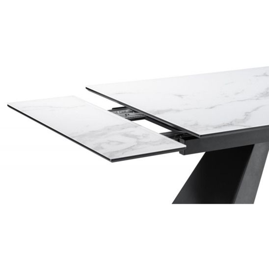 Стол Торвальд белый мрамор / черный