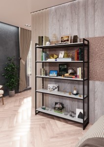 Стеллаж с полками PORTA ПБ-1712Ч, 170 × 119 × 30 см, 5 полок — ЛДСП, белый