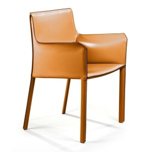 Стул с подлокотниками Барри, кожа camel