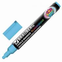 Маркер меловой BRAUBERG &quot;POP-ART&quot;, сухостираемый, для гладких поверхностей, 5мм, ГОЛУБОЙ, 151533