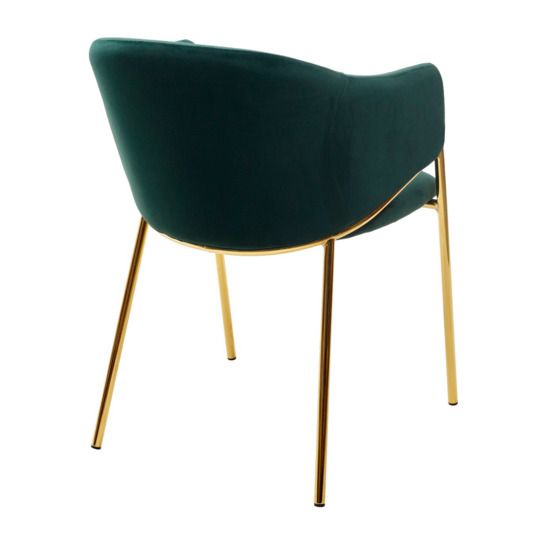Стул Dill, зеленый велюр/ золотой каркас