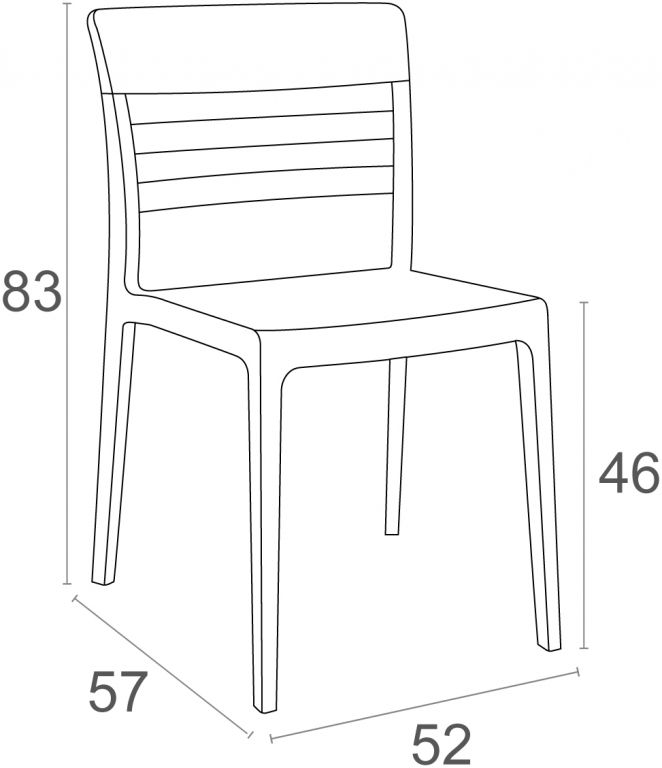 Стул пластиковый Mone белый, янтарный