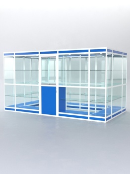 Павильон торговый из профиля островной №2в, Делфт голубой U525 ST9 + Белый