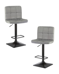 Набор 2 шт Стул барный DOBRIN DOMINIC, серый велюр (MJ9-75)