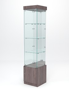 Витрина стеклянная "ИСТРА" №4 (с дверкой, задняя стенка - зеркало)