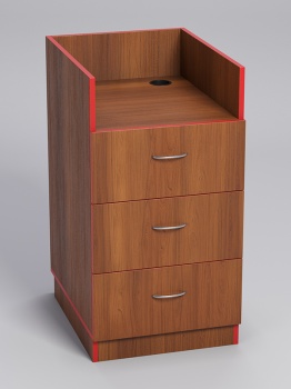 Прилавок под кассу "ТОРГОВЫЙ" №6, Орех, кромка красная