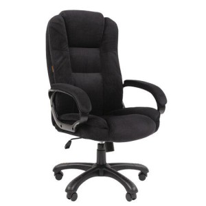 Кресло офисное Chairman CH 600, велюр, черное, 7158676