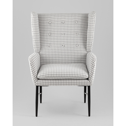 Кресло Мэйден гусиная лапка серый