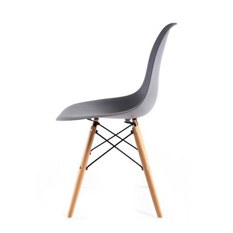 Стулья BRABIX "Eames CF-010", КОМПЛЕКТ 4 шт., пластик серый, опоры дерево/металл, 532632