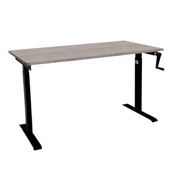 Стол с регулировкой высоты механический LuxAlto LA-T33-M1 черный/дуб бежево-серый ЛДСП 160*70*2.5