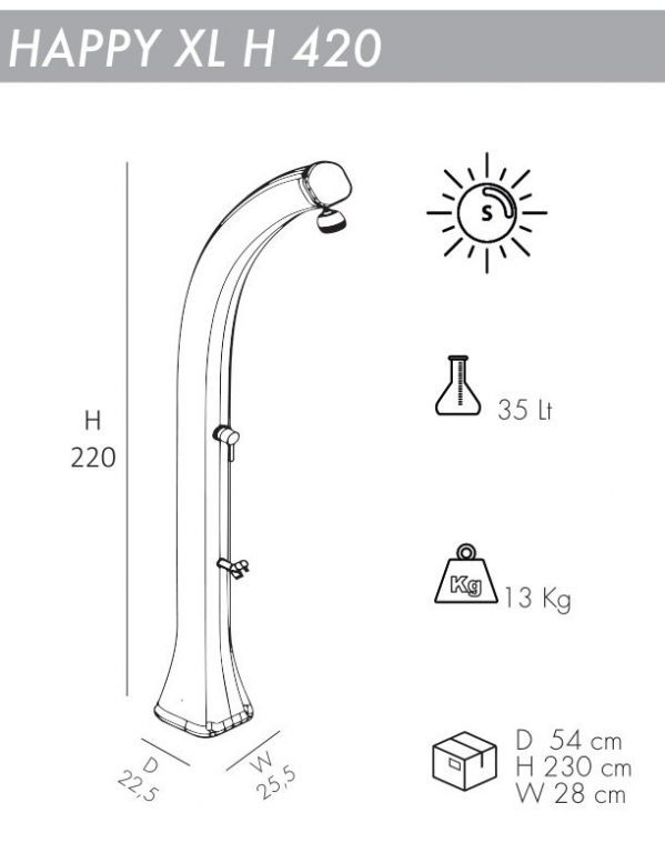 Душ солнечный Happy XL H 420 антрацит