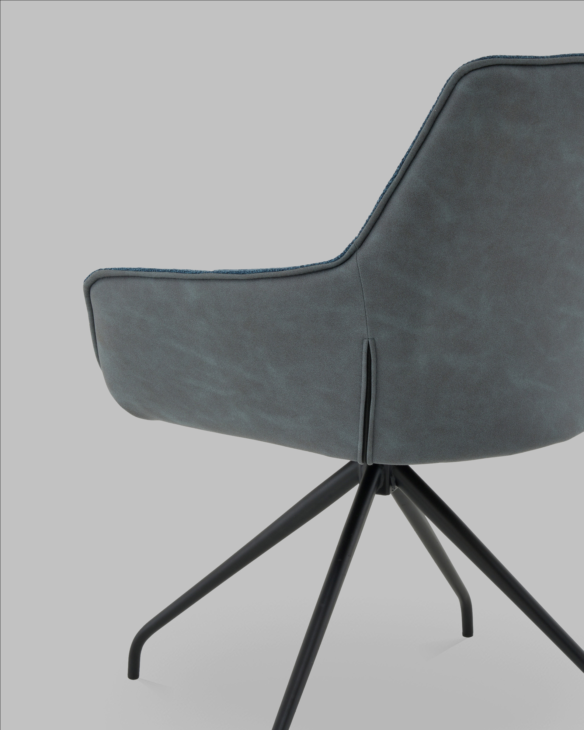 Кресло вращающееся Кимберли рогожка/замша синий