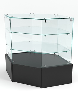 Прилавок угловой "ИСТРА" №18 шестигранный (без дверок), Черный