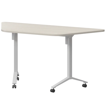 Стол мобильный складной трапециевидный Моби МБ22-127.58Т Ясень шимо/Белый