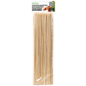 Шпажки-шампуры для шашлыка бамбуковые 250 мм, 100 штук, BOOMHOUSE, 701959