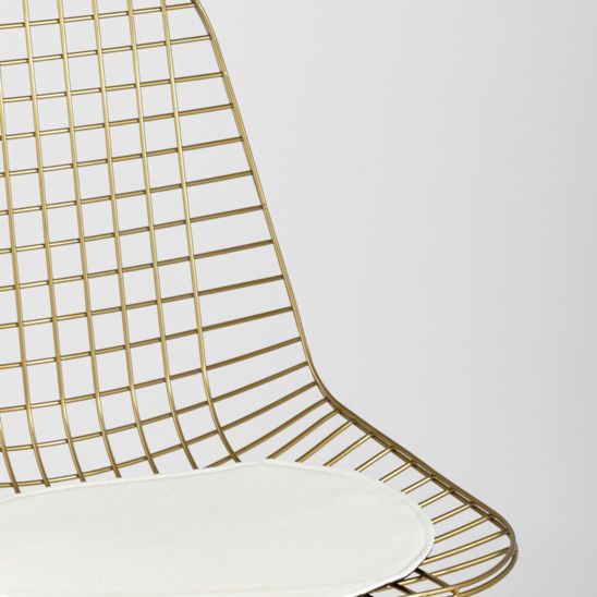Стул обеденный Eiffel золотой, с белой подушкой