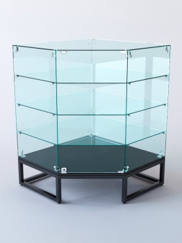 Прилавок угловой "ЛОФТ СТИЛЬ" №106 пятигранный (с дверками), Черный