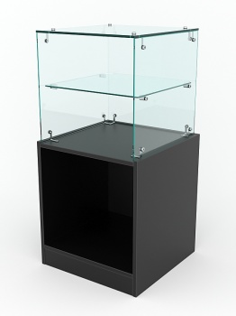 Торговый стеклянный прилавок "ИСТРА" №10 (без дверки), Черный