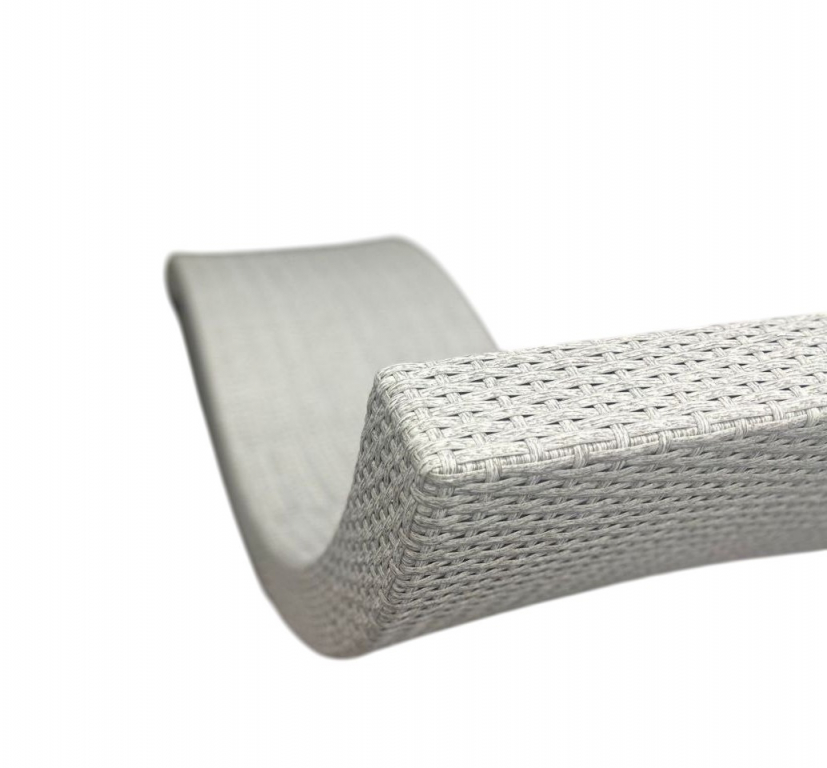 Шезлонг-лежак плетеный Tama белый люкс