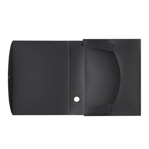 Короб архивный (330х245 мм), 70 мм, пластик, разборный, до 750 листов, черный, 0,7 мм, STAFF, 237275