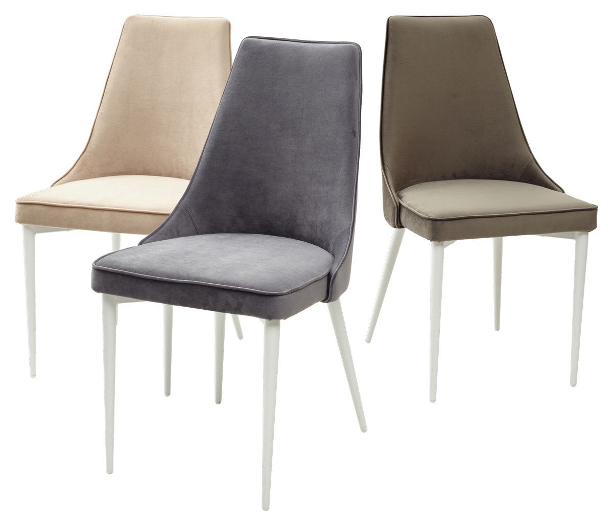 Стул НЕПАЛ (NEPAL-P) БЕЖЕВЫЙ #5, велюр/ белый каркас