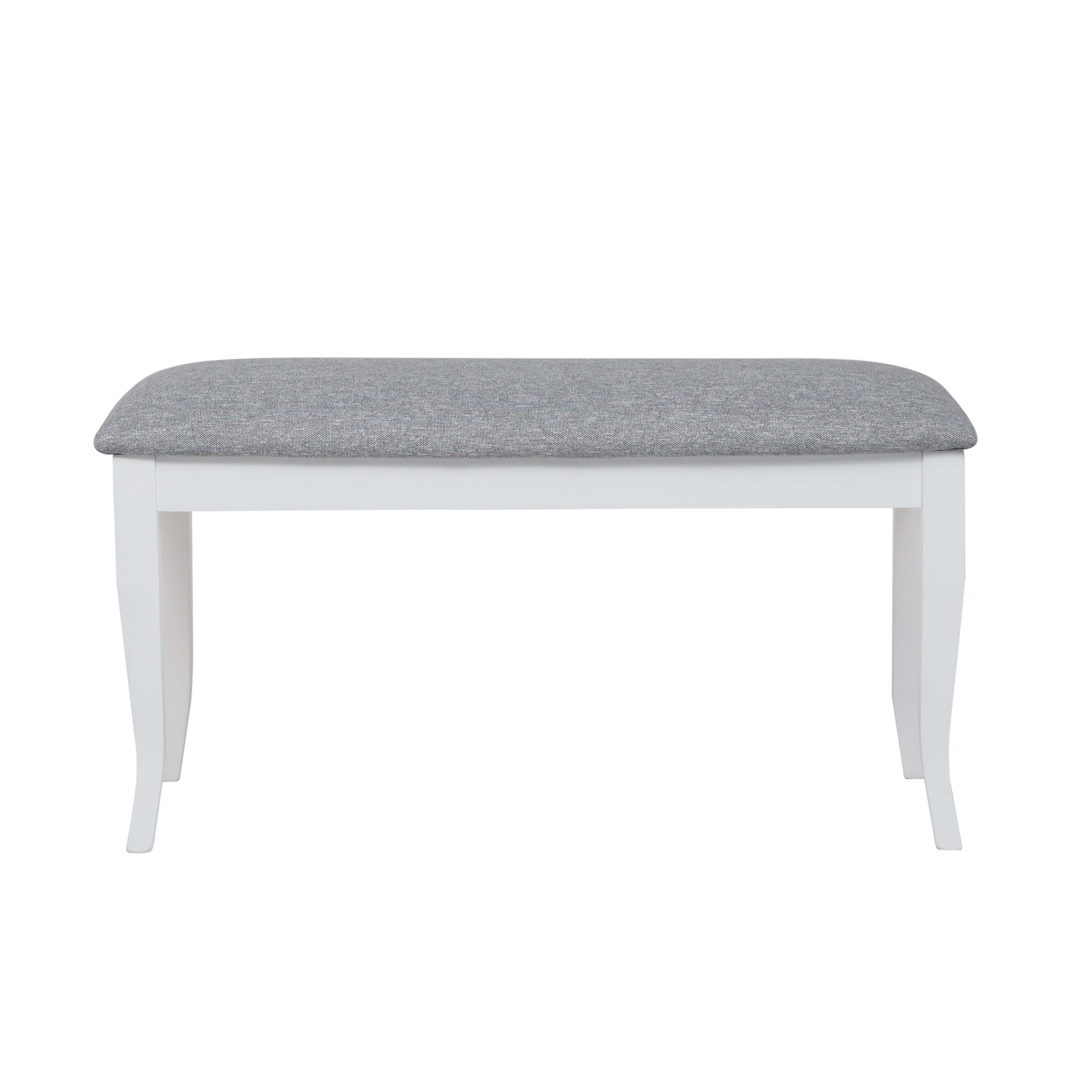 Банкетка МДК-81-01 белая эмаль/Ролан (серый)