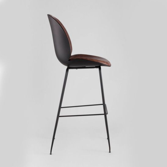 Стул барный Турин со спинкой коричневый