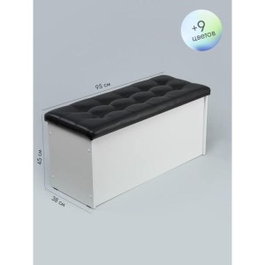 Банкетка ПВЗ-900 прямая Кожа (черный)