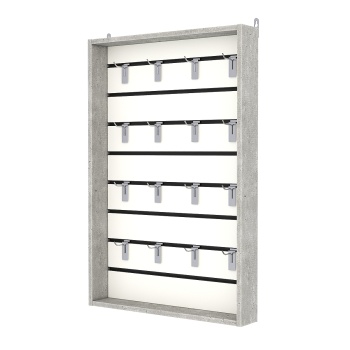 Витрина настенная №2-1ВУ с экономпанелью, без полок, Метрополитан Грей