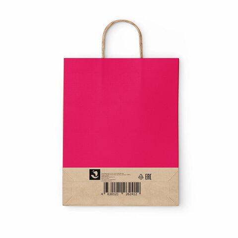 Крафт пакет бумажный Ruby red 26х15х35см с кручеными ручками, плотность 80гр/м2, моно, 112412