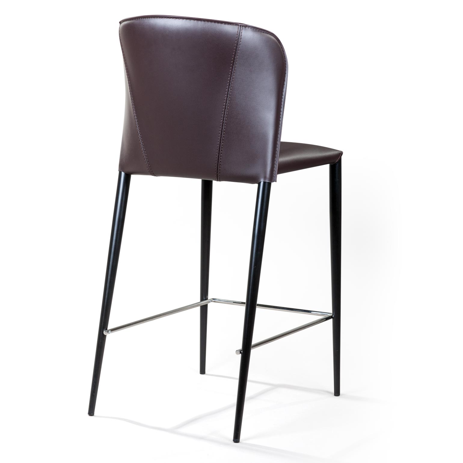 Стул полубарный Альберт, кожа коричневый