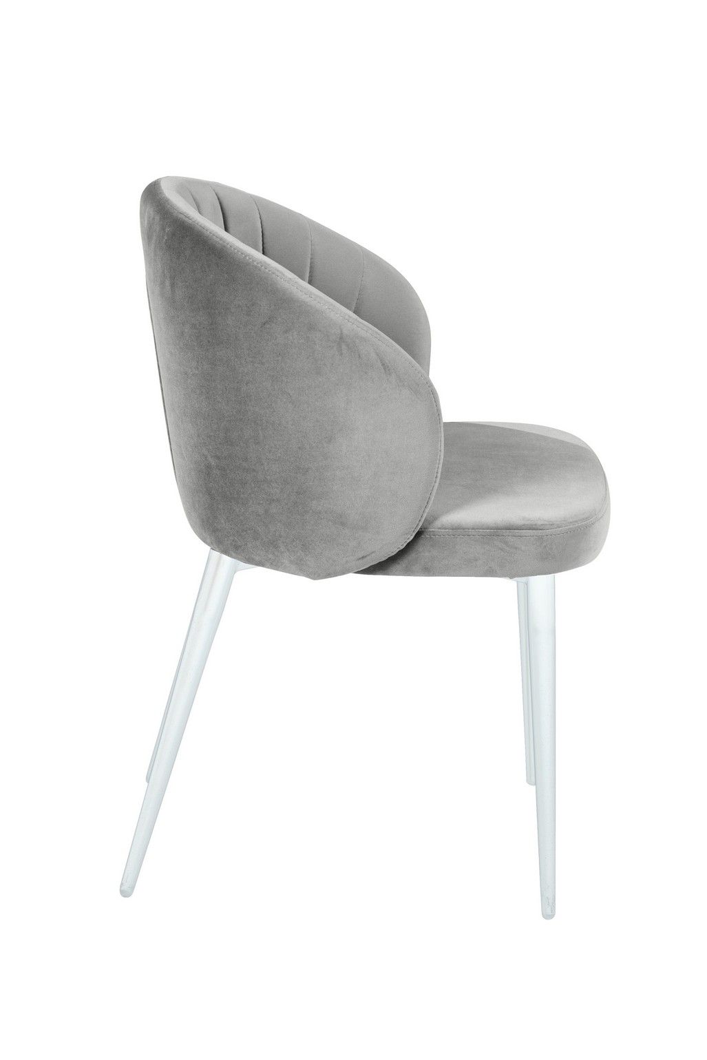 Стул Монблан, бархат серый 02 / белый конус