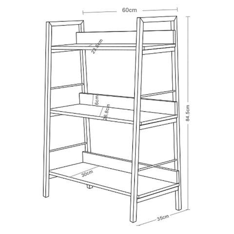 Стеллаж на металлокаркасе BRABIX "LOFT SH-002", 600х350х845 мм, цвет морёный дуб, 641231