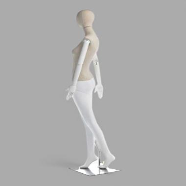 MA-31 Манекен женский матовый с тканевым торсом и деревянными руками