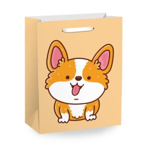 Пакет подарочный (1 штука) 18х10х23 см (M), "Corgi's Tail", пушистый хвостик, ЗОЛОТАЯ СКАЗКА, 700835