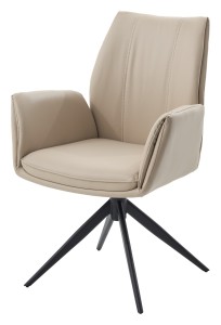 Стул YOZEF 360 град. поворот. HF017-02 Бежевый, экокожа / Черный, ®DISAUR